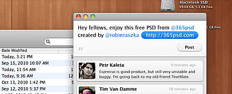 Mac OS X Twitter User Interface psd vector