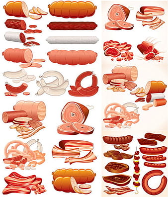 Meat sausage vector eps