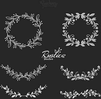 Set of rustic laurels ai vector
