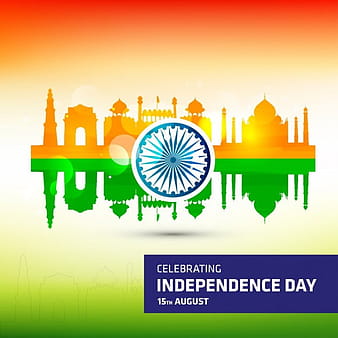 India independence day in colors background eps vector