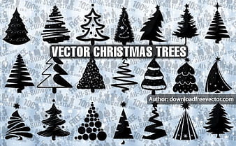 21 Vector Christmas trees eps ai svg csh