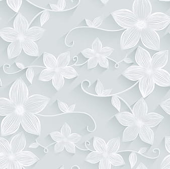 White flower seamless pattern vector material eps