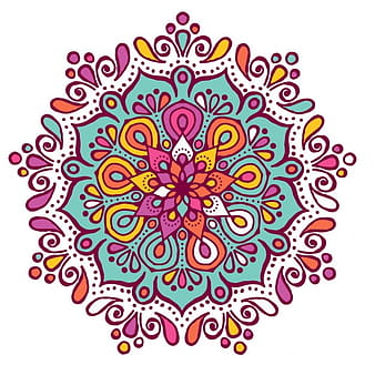 Mandala de colores con formas florales eps