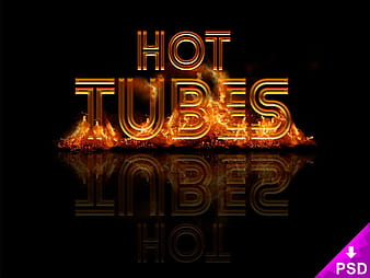 Hot Tubes Text Style psd vector
