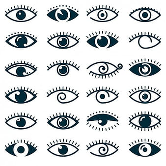 Different eyes icon collection eps vector