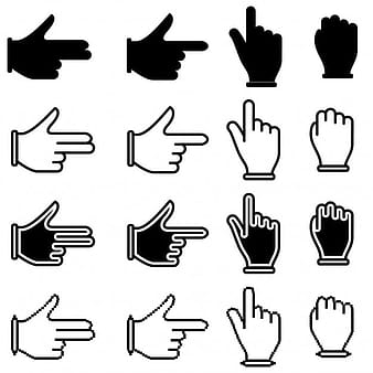 Hand icons, cursor eps vector