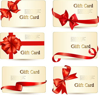 Exquisite ribbon bow gift cards vector set eps