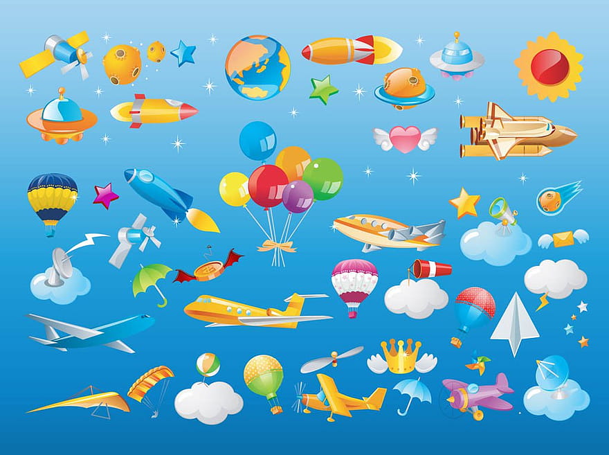 Flying Objects Vector ai