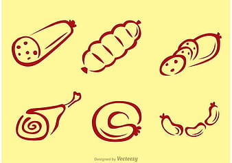 Sketchy Meat Vectors  eps