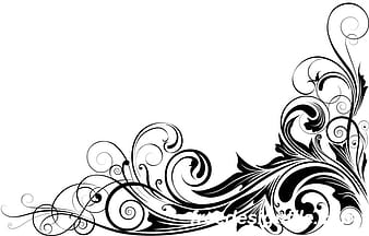 Vector de diseño de adornos de remolino negro de ángulo  eps