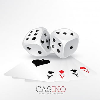 Two dice with casino cards eps vector