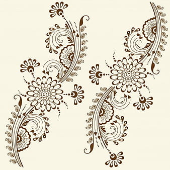 Ilustración de vector de adorno de mehndi. Estilo indio tradicional, elementos florales ornamentales para tatuajes de henna, pegatinas, diseño de mehndi y yoga, tarjetas e impresiones. Ilustración de vector floral abstracto. eps