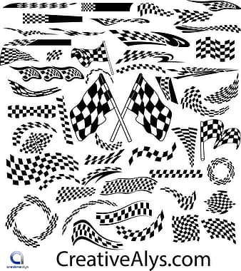 50 Creative Style Racing Flags For Logo Design ai vector