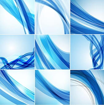 Líneas onduladas azules con vector de fondo abstracto