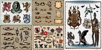 Ancient coat of arms vector eps