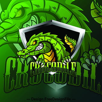 Diseño de vector de logo de cocodrilo ai