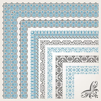 seamless corners border vector material  eps