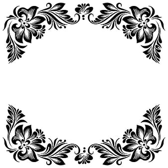 Black flower decorative frame vectors material  eps