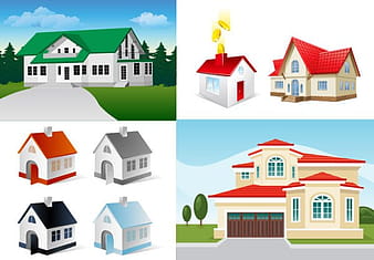 5 house eps vector