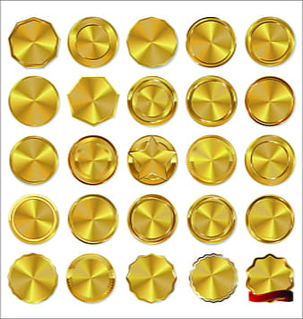 Blank gold badges vector material  eps