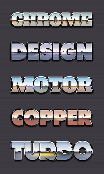 Chrome Reflection Text Styles Vol.1 psd vector