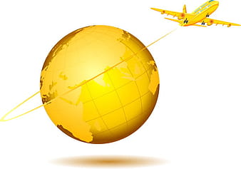 Plane around the world eps ai vector