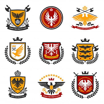Conjunto de emblema de águila eps