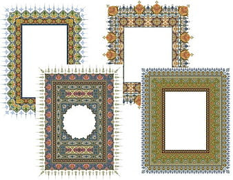 4 beautiful classical pattern lace 4 eps vector