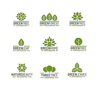 Green tree logos design vector ai