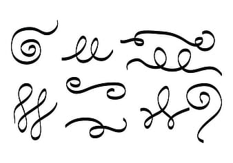 Conjunto de vectores de remolinos y garabatos eps svg