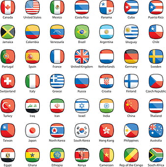 International Flags Buttons vector ai eps