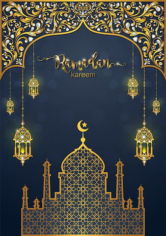Fondo de ramadan kareem con decoración dorada vector  eps