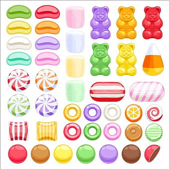 Different sweet candy set vector eps