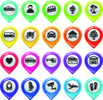 Map marker design elements vector eps