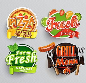 Stylish food lables vector design  eps ai