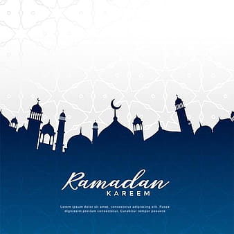 ramadan kareem greeting design with mosque silhouette eps vector
