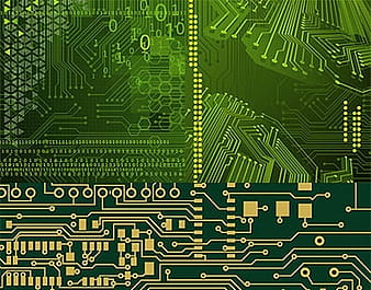 Circuit board background template green realistic design ai vector