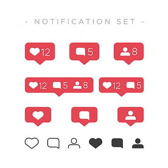 Instagram like notification set eps ai vector