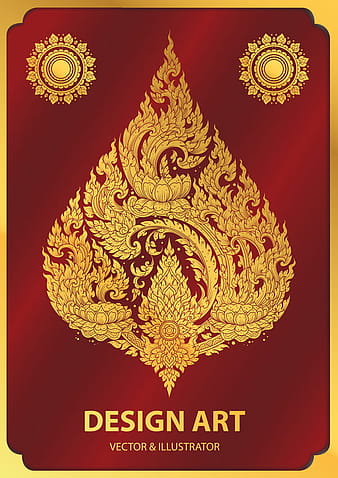 thai outline style vector illustration eps