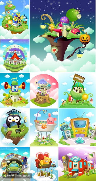 Cartoon house ai vector