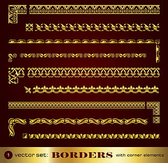 Borde dorado y elementos decorativos de esquina. ai
