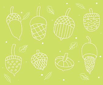 Hand Drawn Acorn Collection Vector eps svg