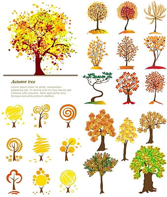 Autumn trees vector eps