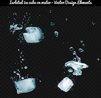Ice cube with water vector background eps