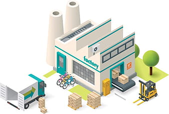 Modern isometric buildings model vector eps