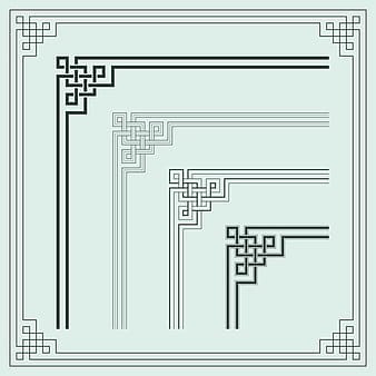 Corner ornament chinese styles vector 15 eps