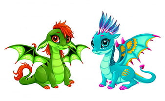 Baby dragons with cute eyes eps vector