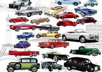 Classic cars psd vector