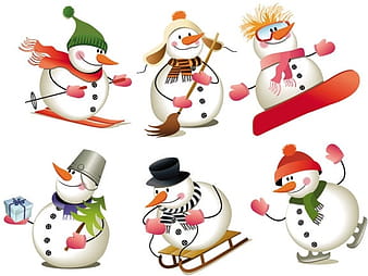 Lovely christmas snowman vector eps