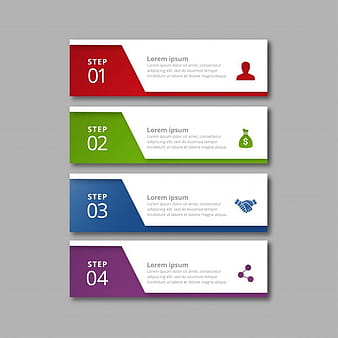 Cuatro banderas infográficas eps